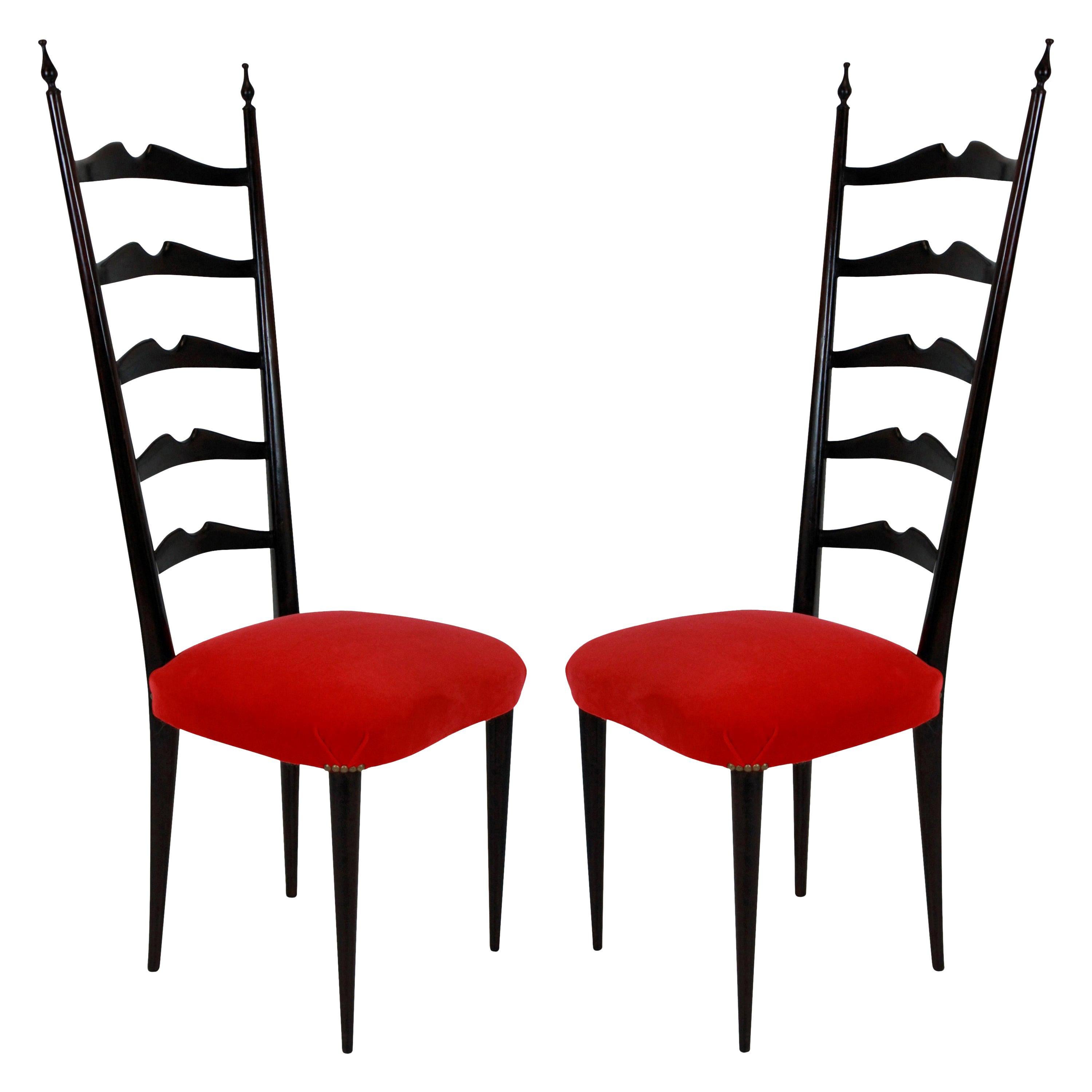 Pair of Ladder Back Paolo Buffa Style Chairs