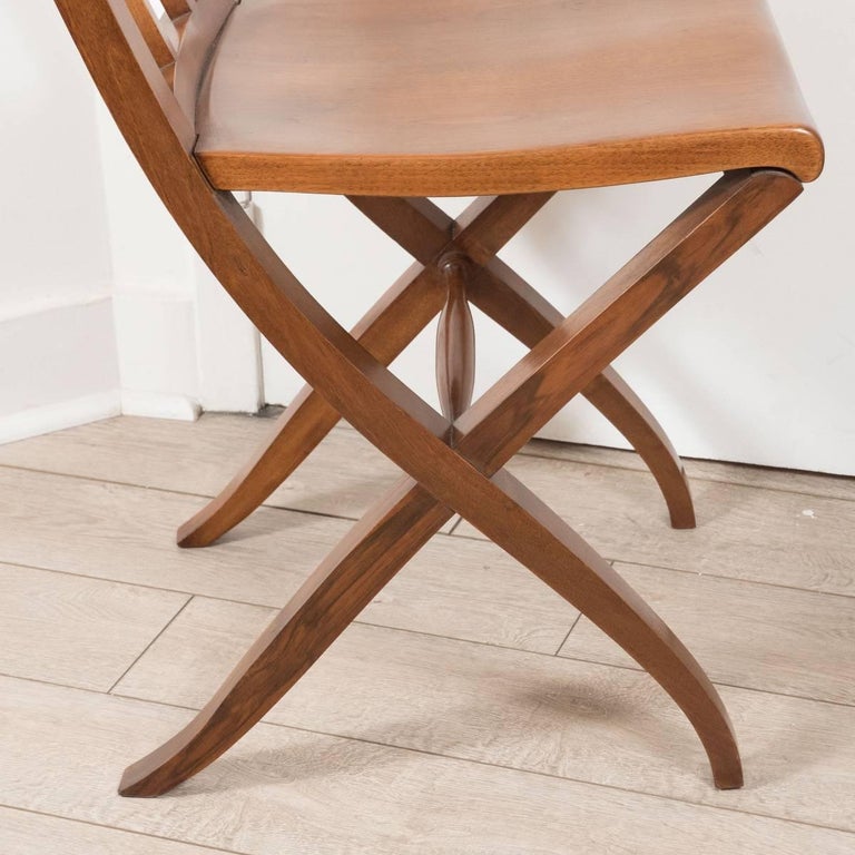 Pair of Ladder Back Wood Chairs For Sale at 1stdibs