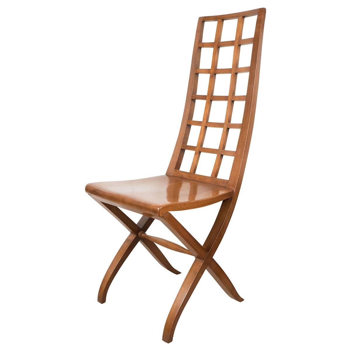 Pair of Ladder Back Wood Chairs For Sale at 1stdibs
