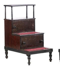 Pair of 'ladder' bedside tables in Noble Wood - 19th century
