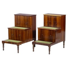 Pair of 'ladder' bedside tables in Noble Wood - 19th century