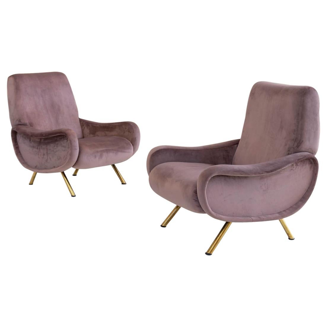 Pair of Lady Armchairs by Marco Zanuso for Arflex