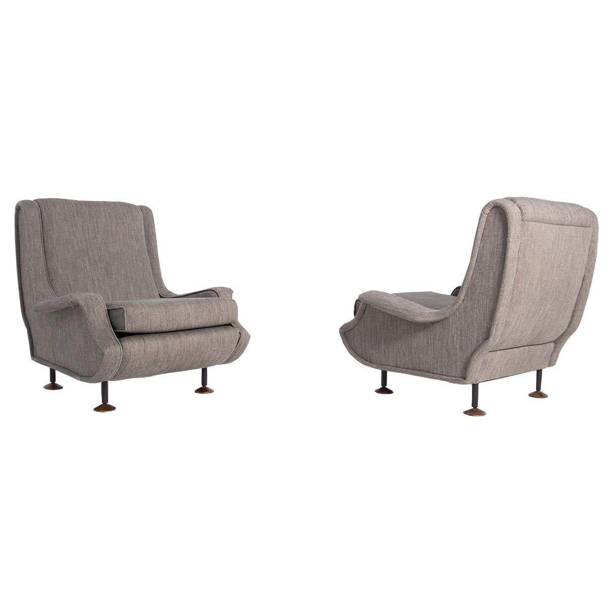 Pair of Lady Armchairs by Marco Zanuso Italia 1951 Mid-Century