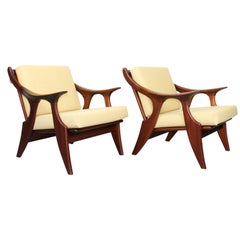 Pair of Lady Lounge Chairs by De Ster Gelderland, 1950s