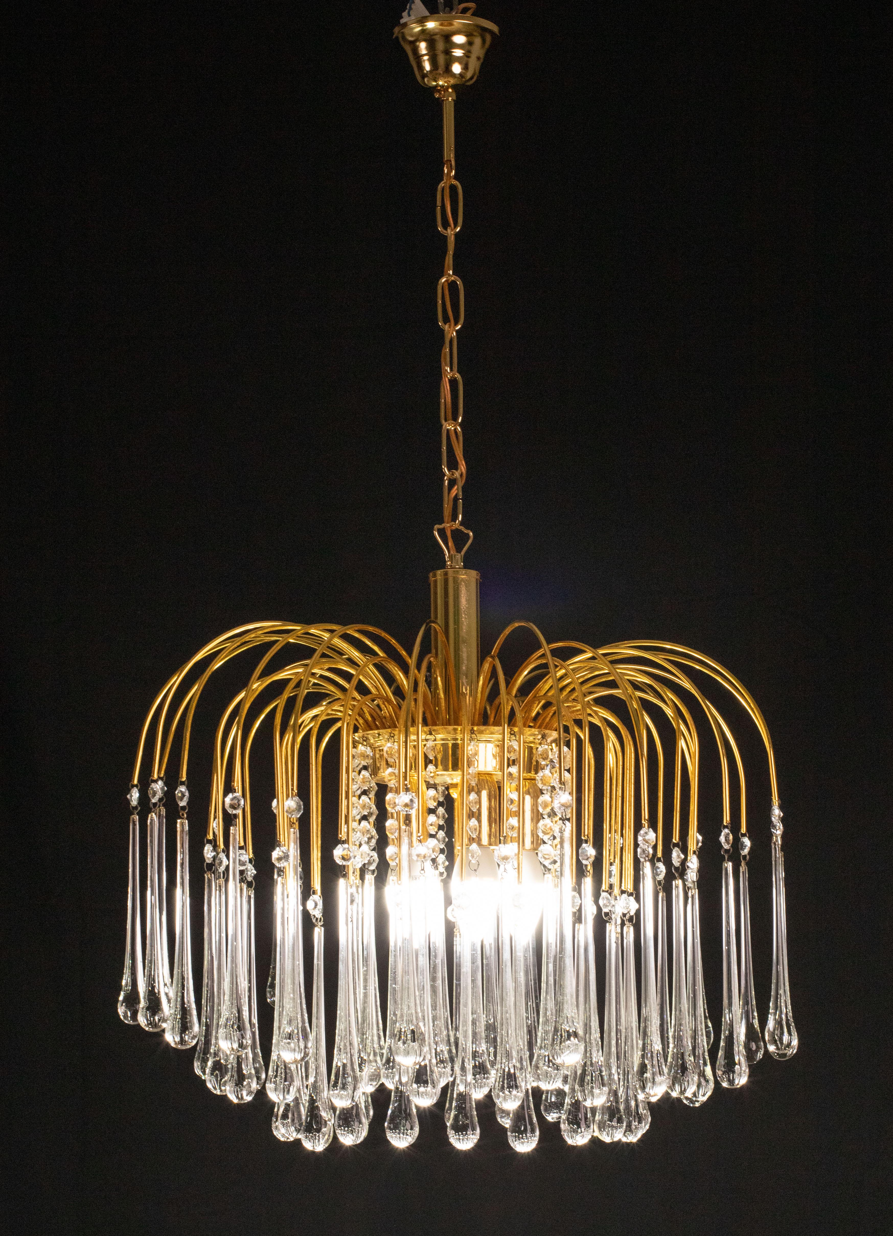 Late 20th Century Pair of Lady White, Murano Chandelier White Drops, 1970s For Sale