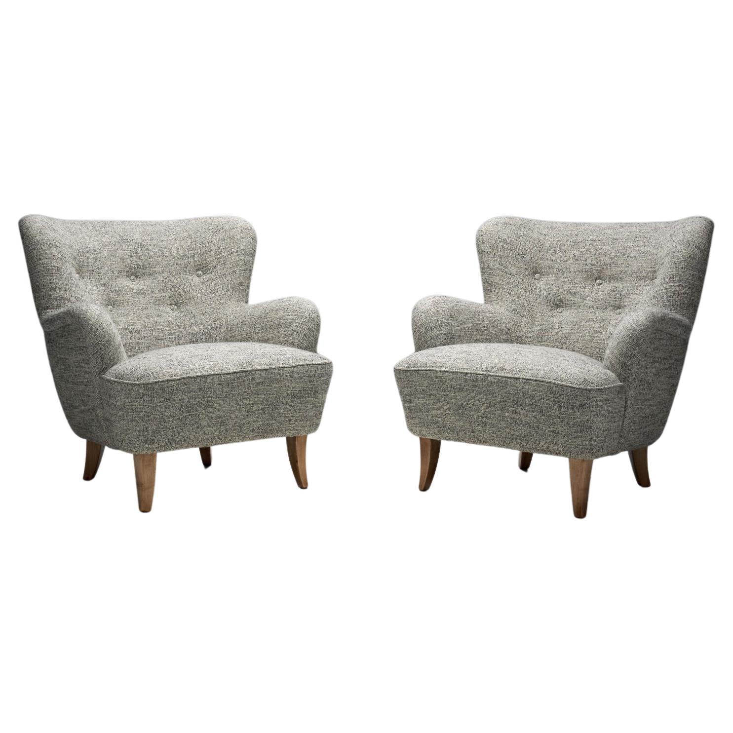 Pair of “Laila” Armchairs by Ilmari Lappalainen for Asko, Finland 1948