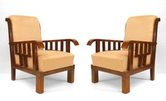 Pair of Art Deco Walnut Armchairs