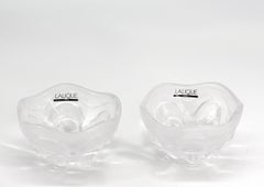 Pair of Lalique Colorless Glass Small Bowls
