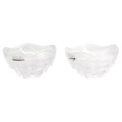 Vintage Pair of Lalique Colorless Glass Small Bowls