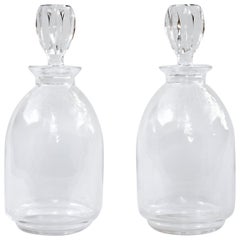 Vintage Pair of Lalique Crystal Decanters, 1970