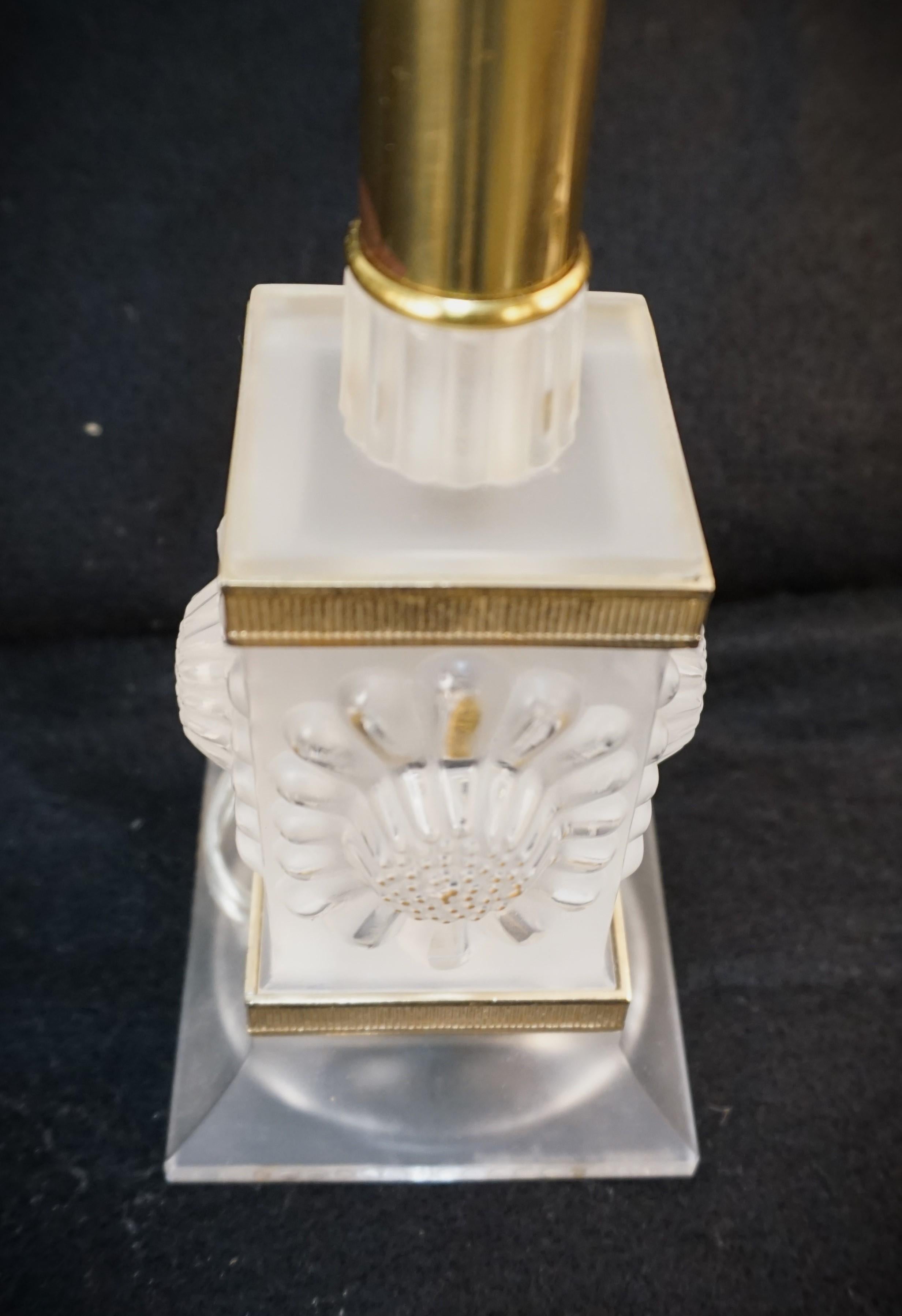Pair of Lalique Crystal Table Lamps #4 For Sale 4