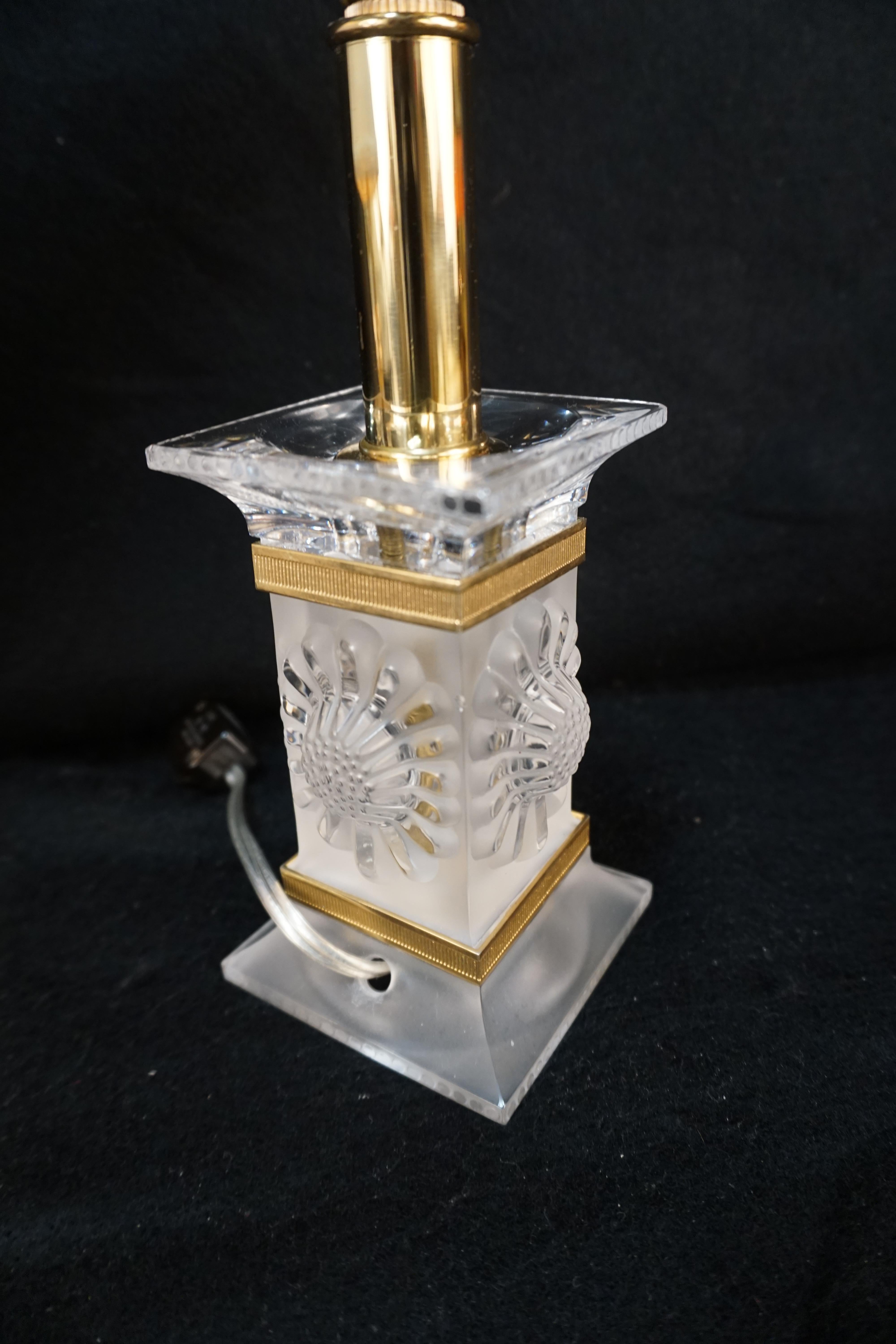 Pair of Lalique Crystal Table Lamps #6 For Sale 1
