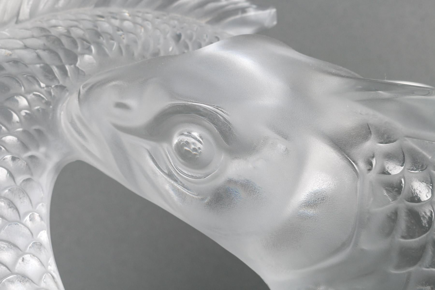 Pair of Lalique France Crystal Fish Sculptures. In Good Condition In Saint-Ouen, FR