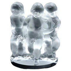 Pair of Lalique "Luxembourg" Crystal Sculptures