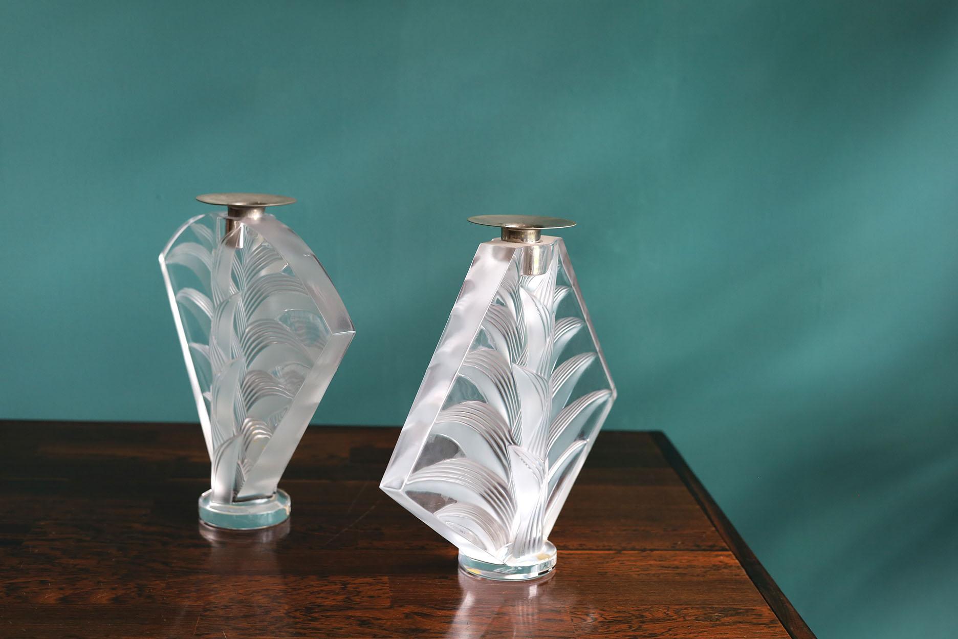 Pareja de Portavelas Lalique 