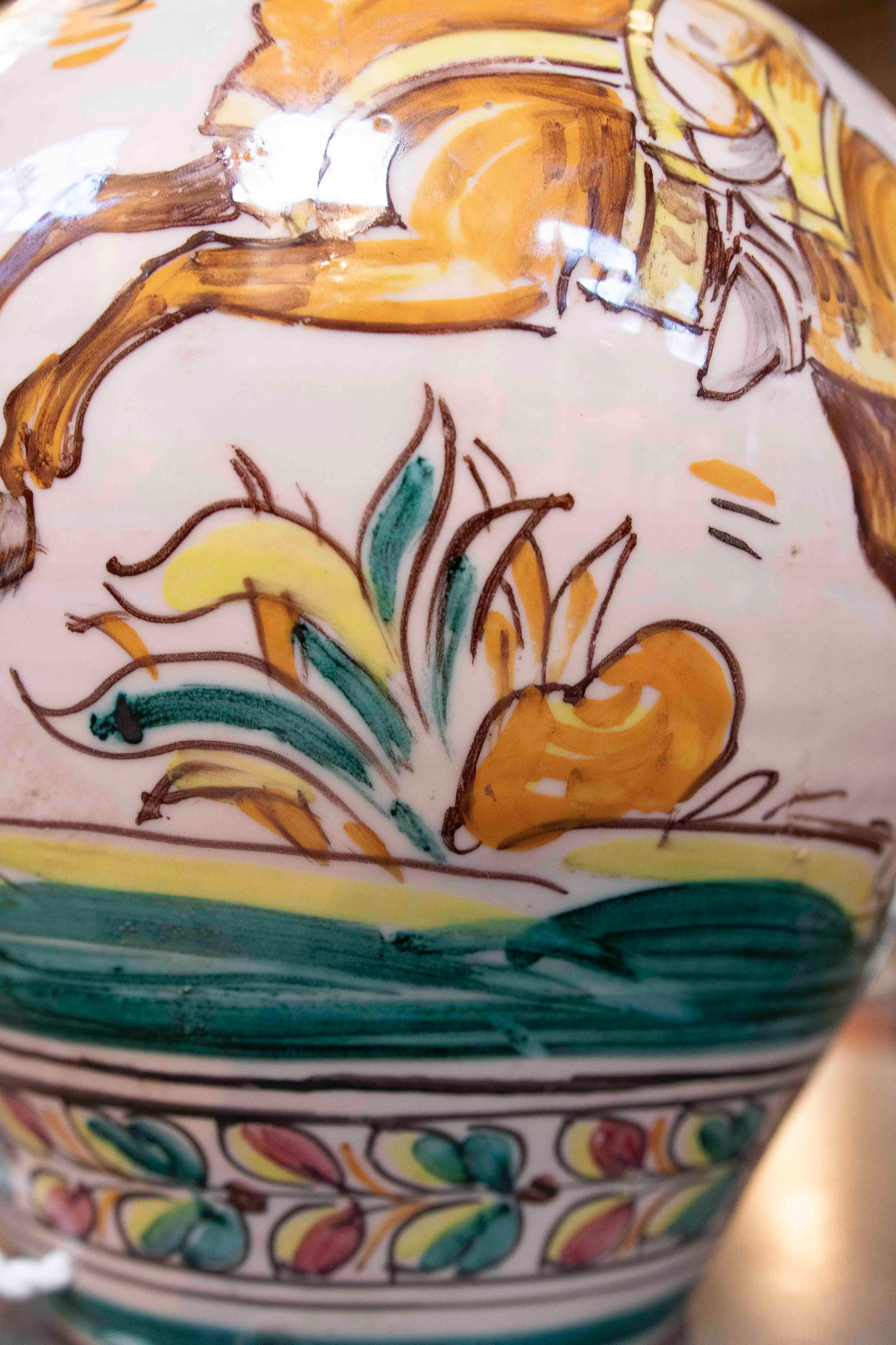 Pair of Lamp Bases in Decorated Ceramic Mediterranean style 7