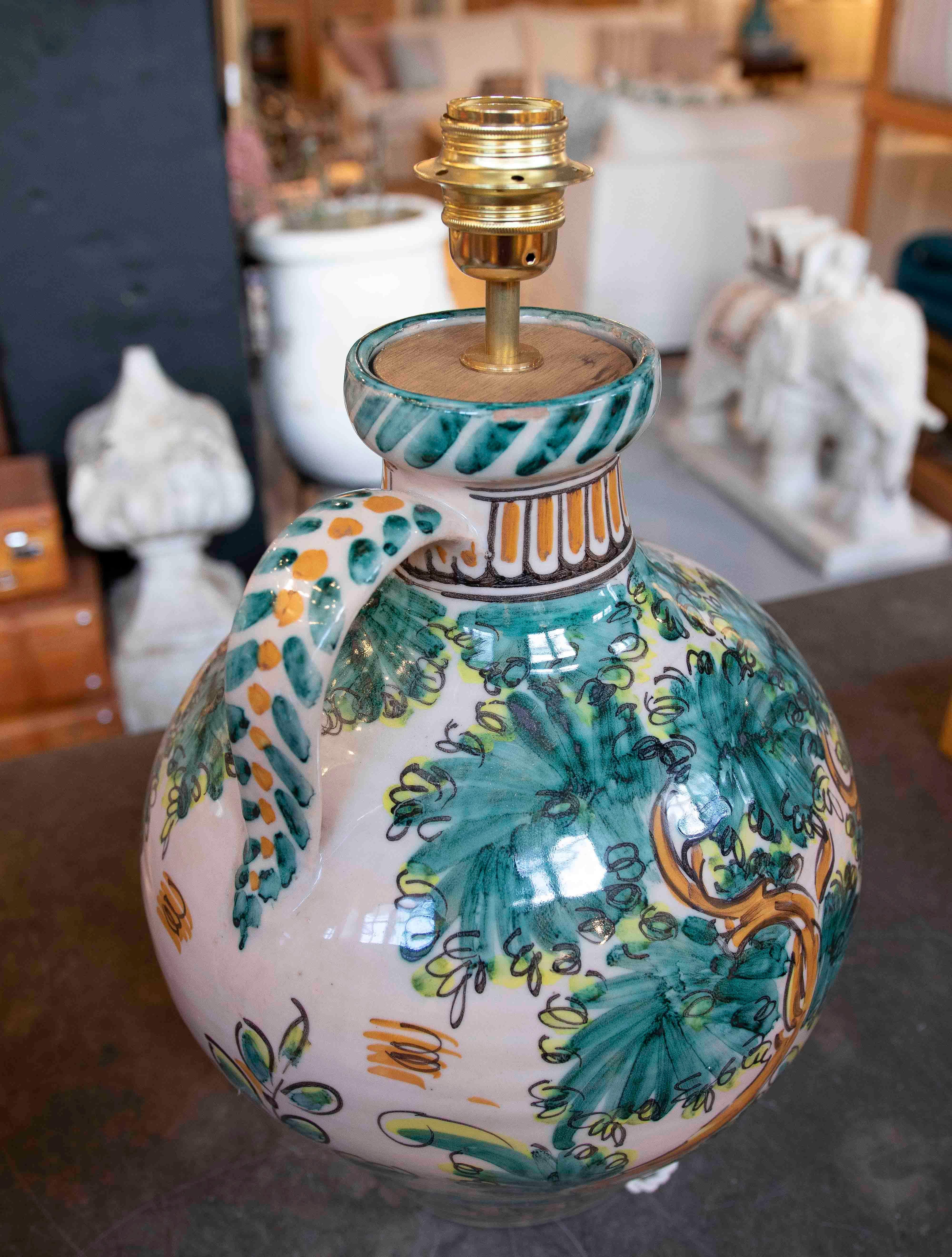 Pair of Lamp Bases in Decorated Ceramic Mediterranean style 4