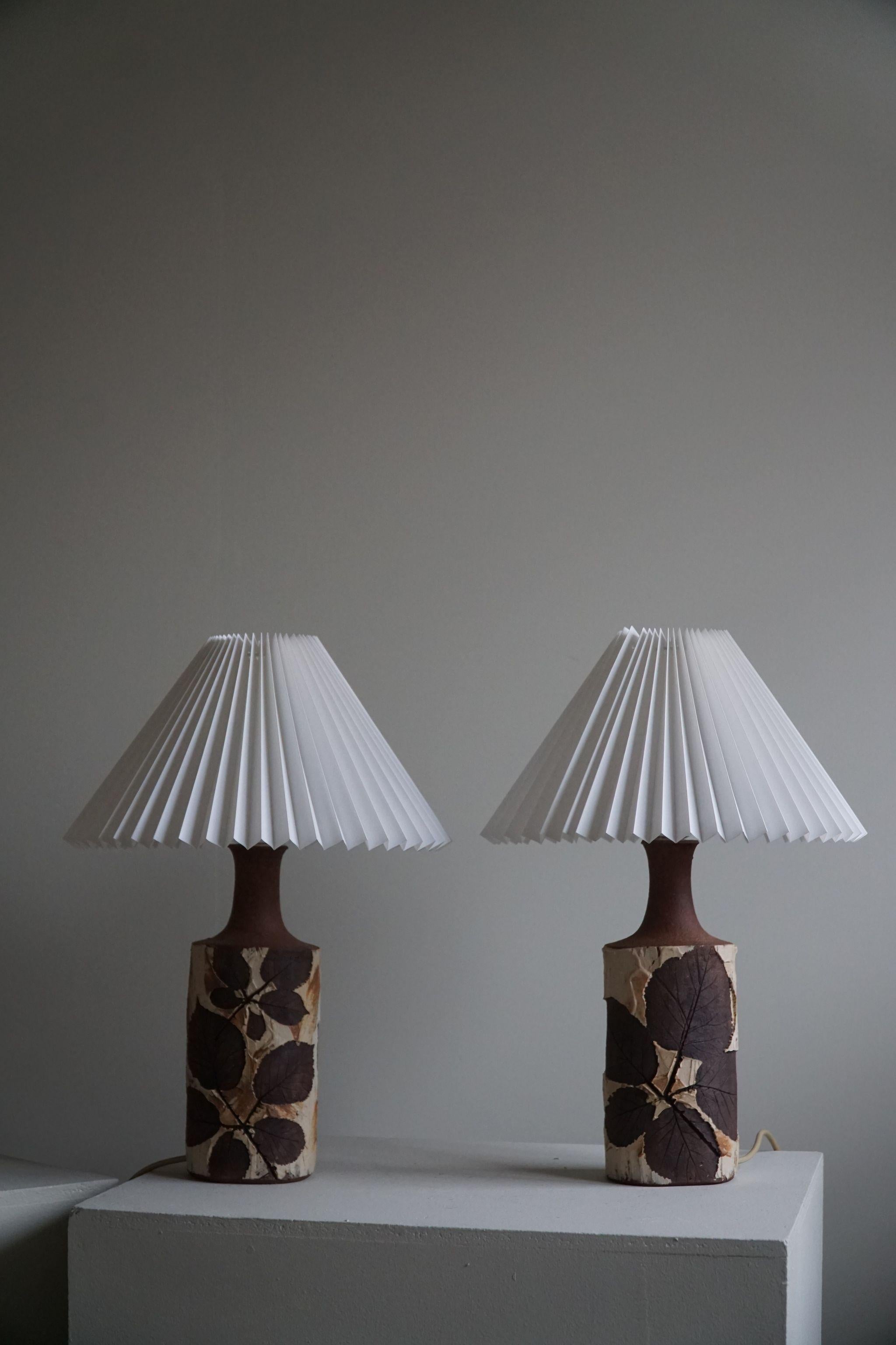 A Pair of Table Lamps by Bodil Marie Nielsen Danish Ceramic , 1960s In Good Condition In Odense, DK