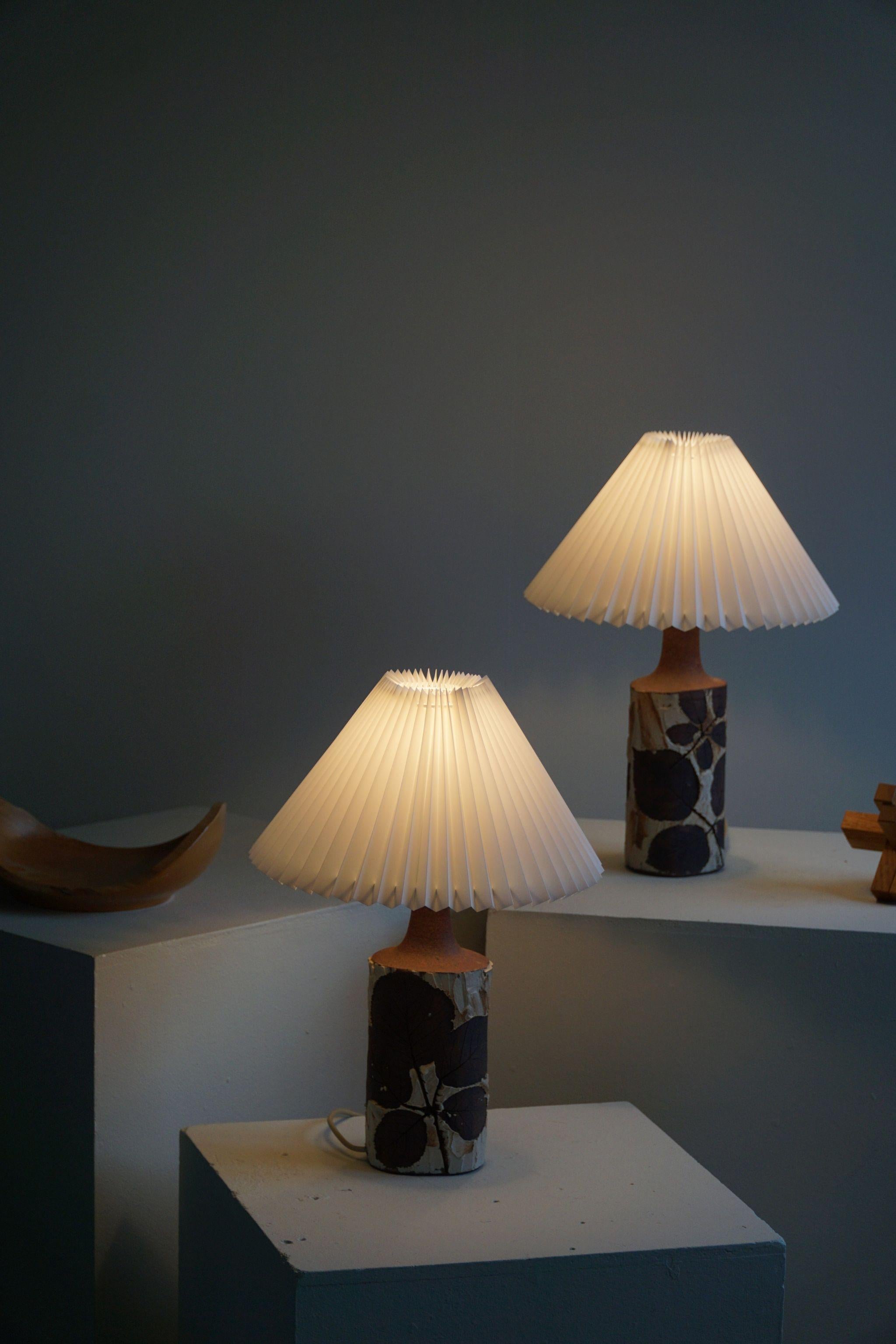 A Pair of Table Lamps by Bodil Marie Nielsen Danish Ceramic , 1960s 1