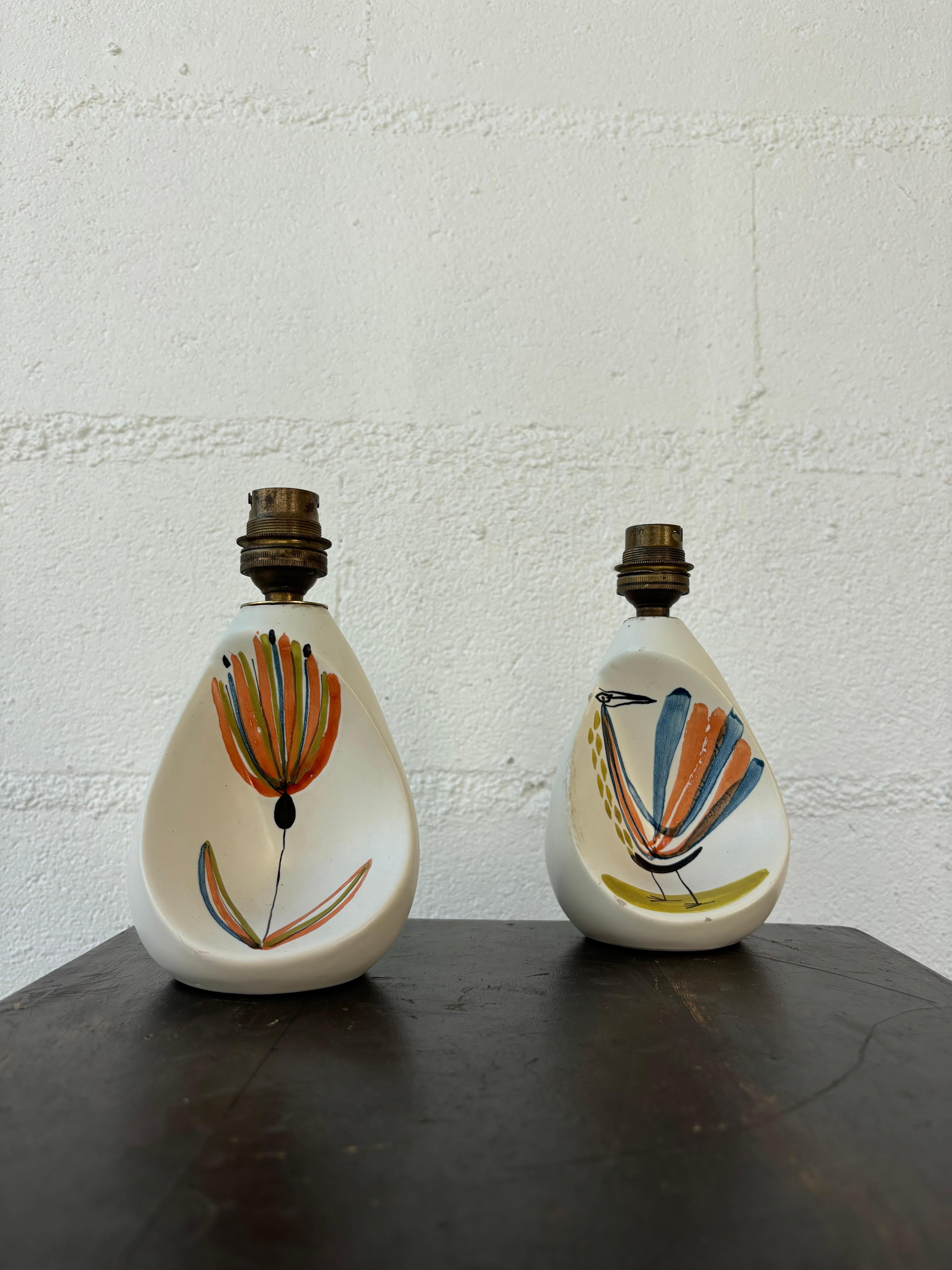 Pair of lamp by Roger Capron en venta 3