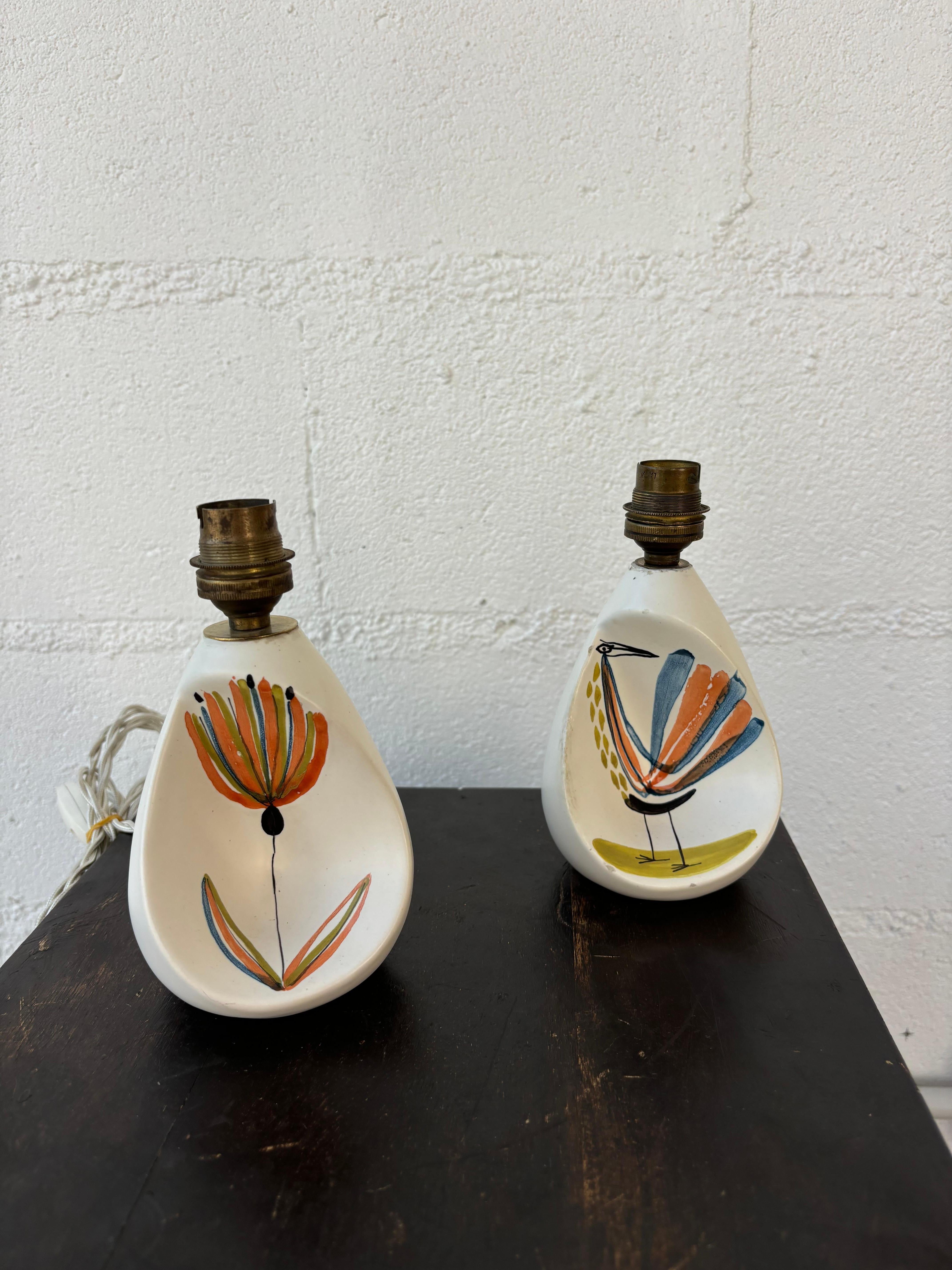 Pair of lamp by Roger Capron en venta 7