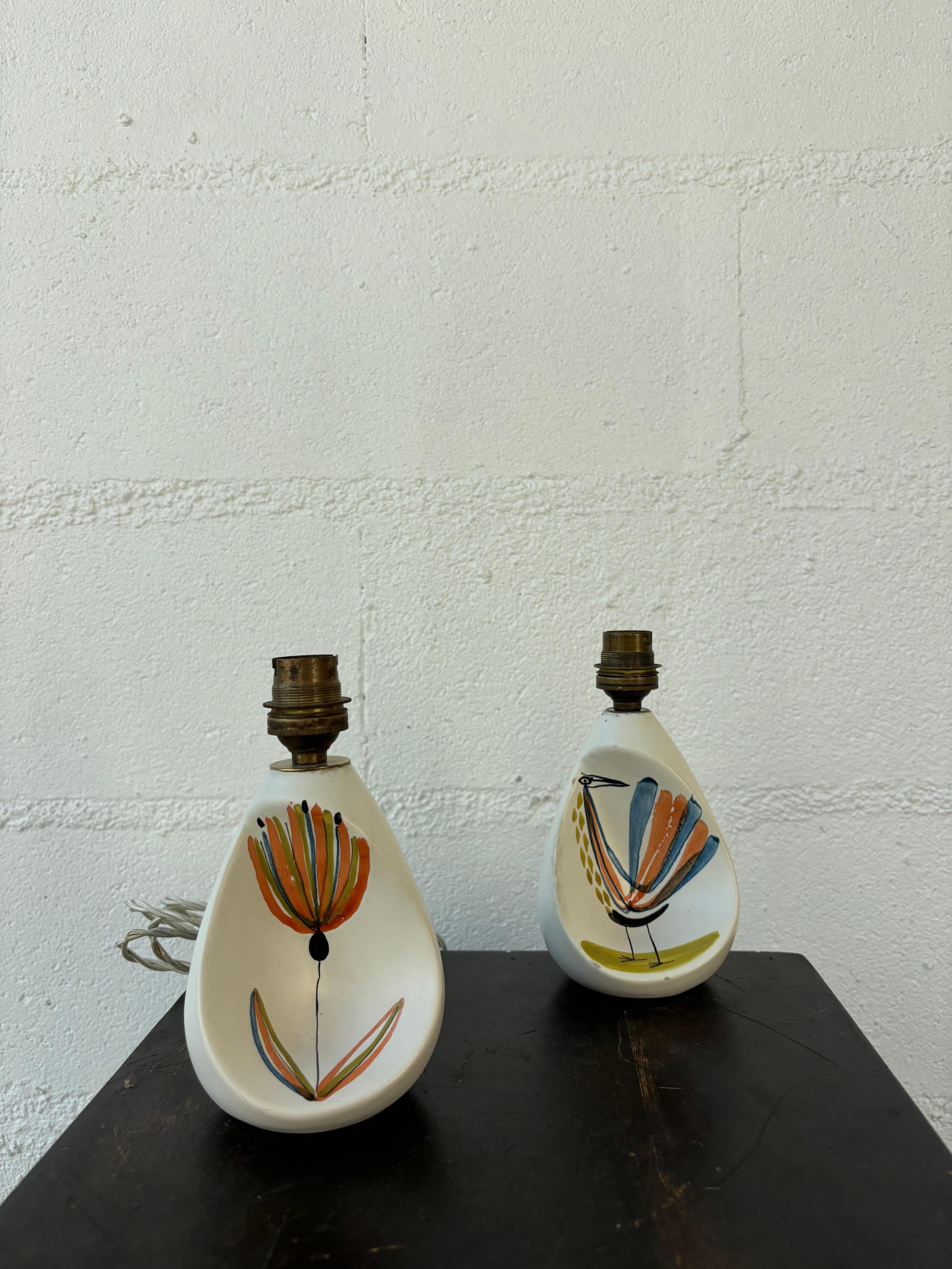 Pair of lamp by Roger Capron Francés en venta