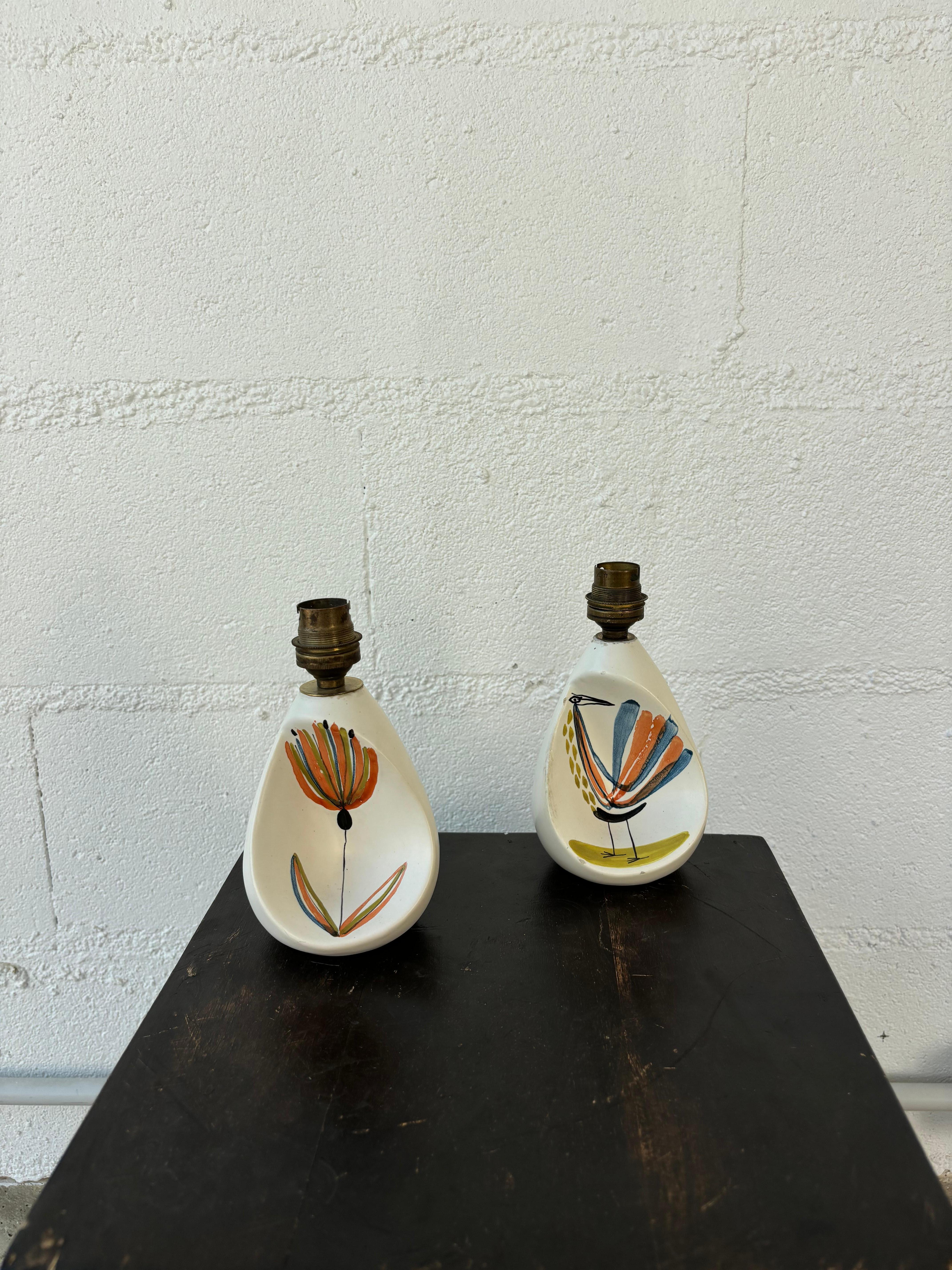 Pair of lamp by Roger Capron en Bueno estado para la venta en SAINT-OUEN-SUR-SEINE, FR