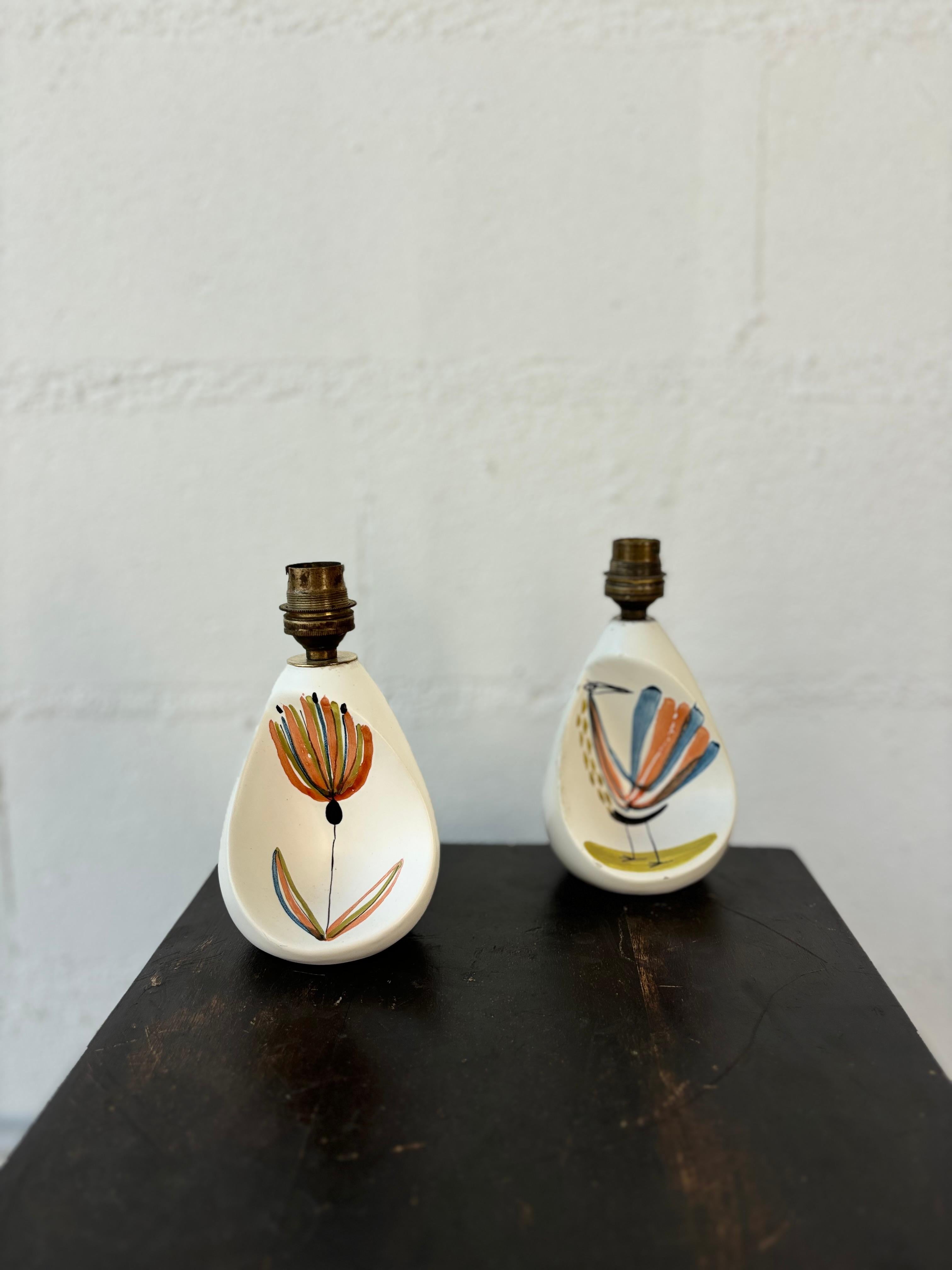 Pair of lamp by Roger Capron Cerámico en venta
