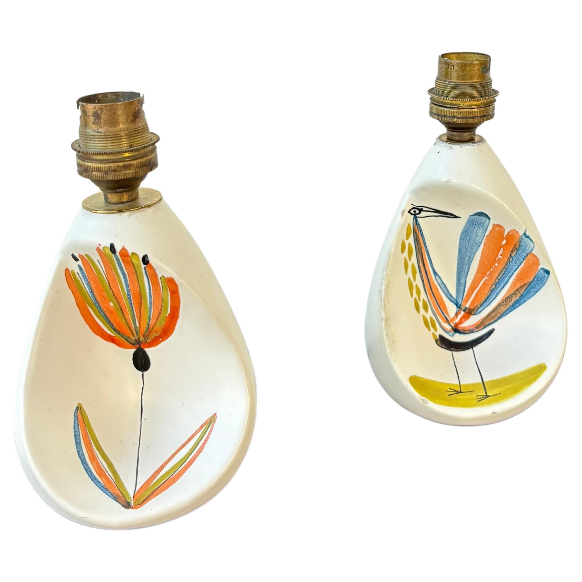 Pair of lamp by Roger Capron en venta