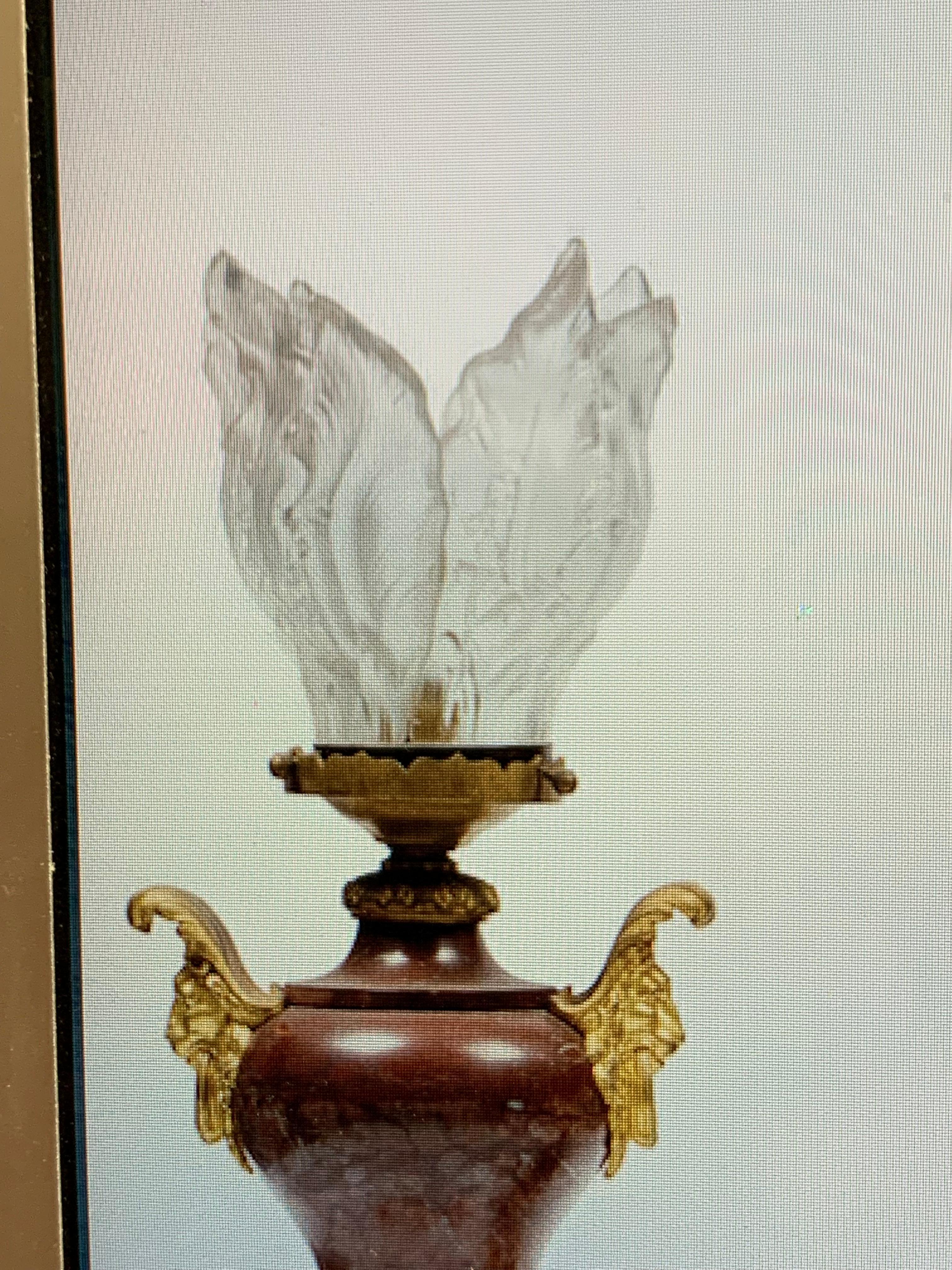 Paar Lampenlampen aus Bronze und Kristall (Louis XVI.) im Angebot