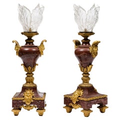 Pair of Lamp in Bronze and Cristal