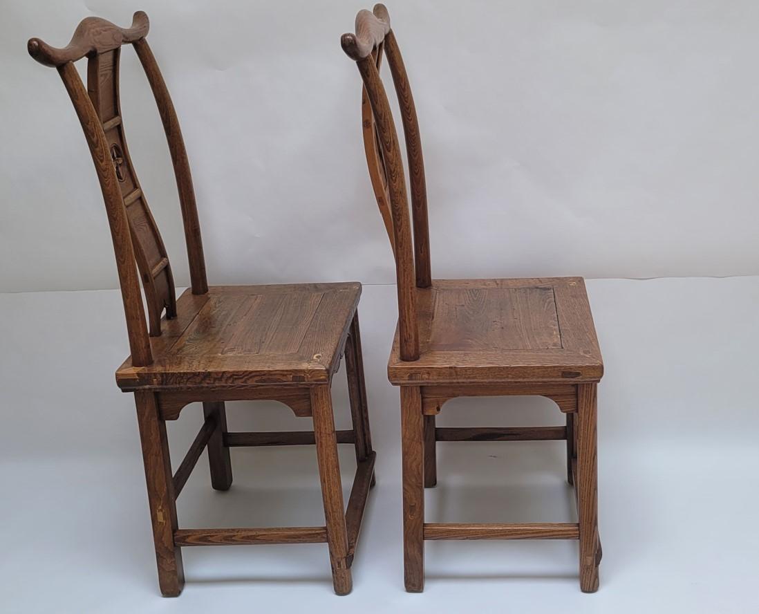 Chinese Pair of Lamphangar Chairs, 19th Century For Sale