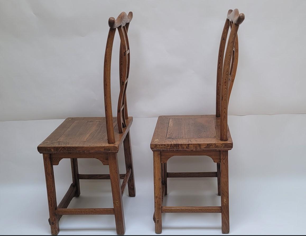 Hardwood Pair of Lamphangar Chairs, 19th Century For Sale