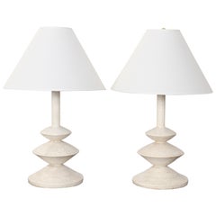 Pair of Lamps after Jean Michel Frank and Giacometti for Sirmos, 1970s