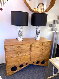 Pair of Lamps Black and White MC Maurits Cornelis Escher. Italy, 1980s