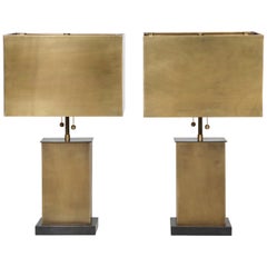 Pair of Unlacquered Brass Lamps from Circa Lighting