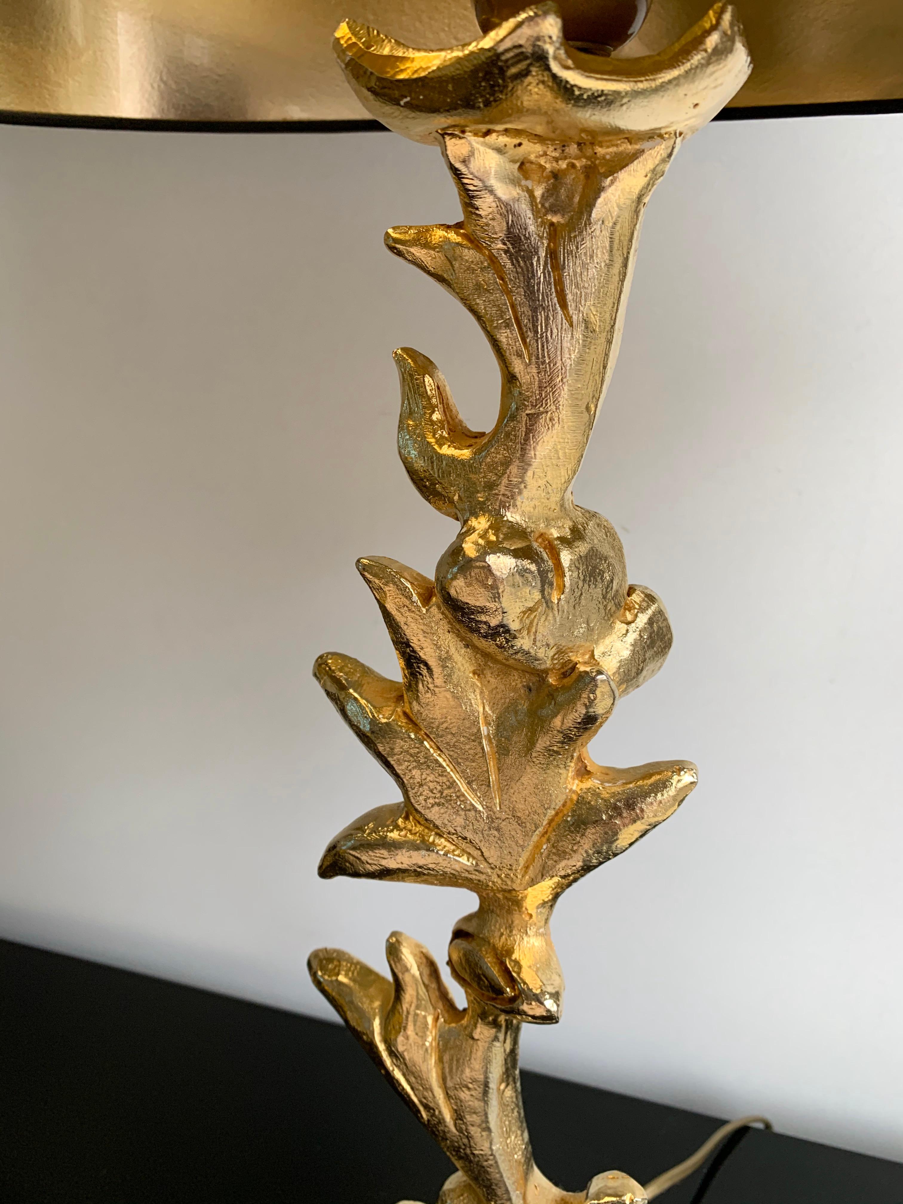 Pair of lamps gilt metal, bronze style by Mathias for Fondica. Sign Mathias. The tallest version of this model. Famous artist who have worked for the manufacture like Nicolas Dewael, Stéphane Galerneau, Pierre Casenove. In the style of Garouste et