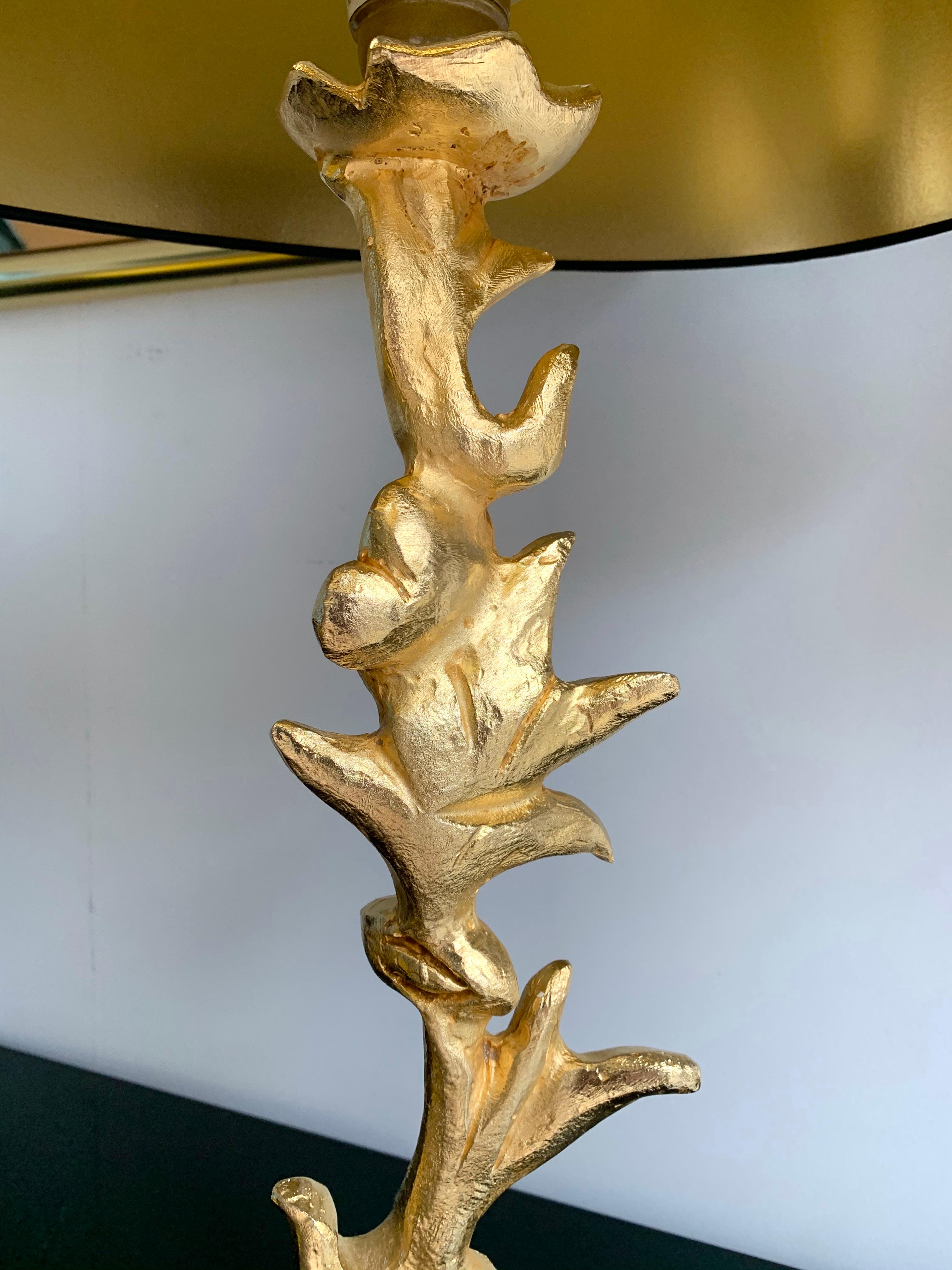 Gilt Pair of Lamps by Mathias for Fondica, France, 1990s