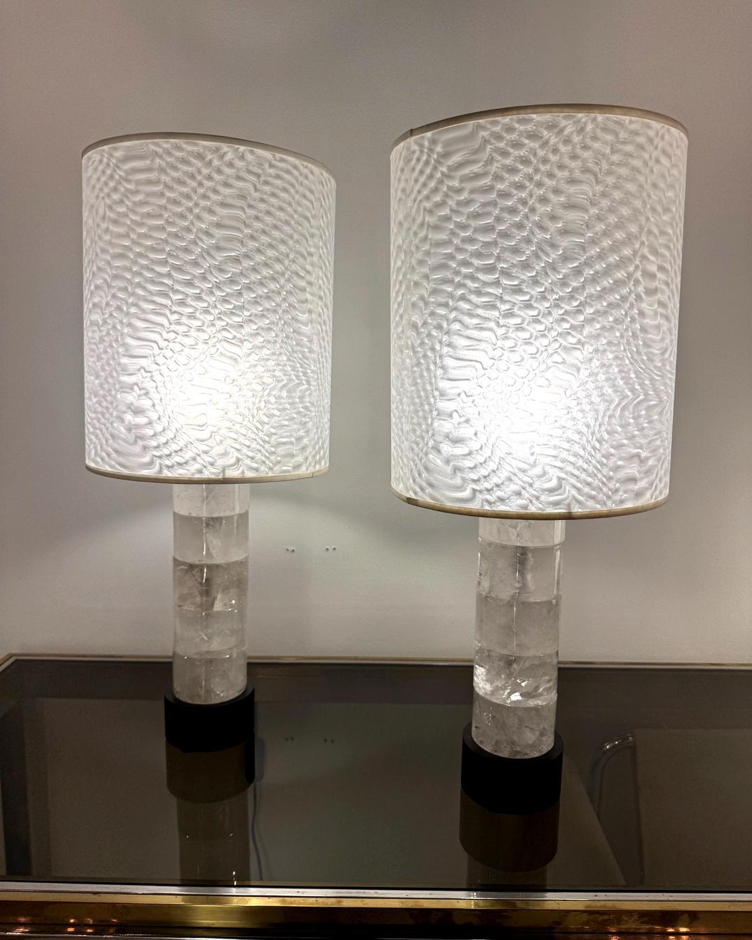 French Mattia Bonetti, Pair of Lamps commissioned for the Cristal Champs-Élysées Hotel For Sale