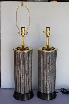 Pair of Lamps by Meister Zurich of Switzerland (sgraffito)
