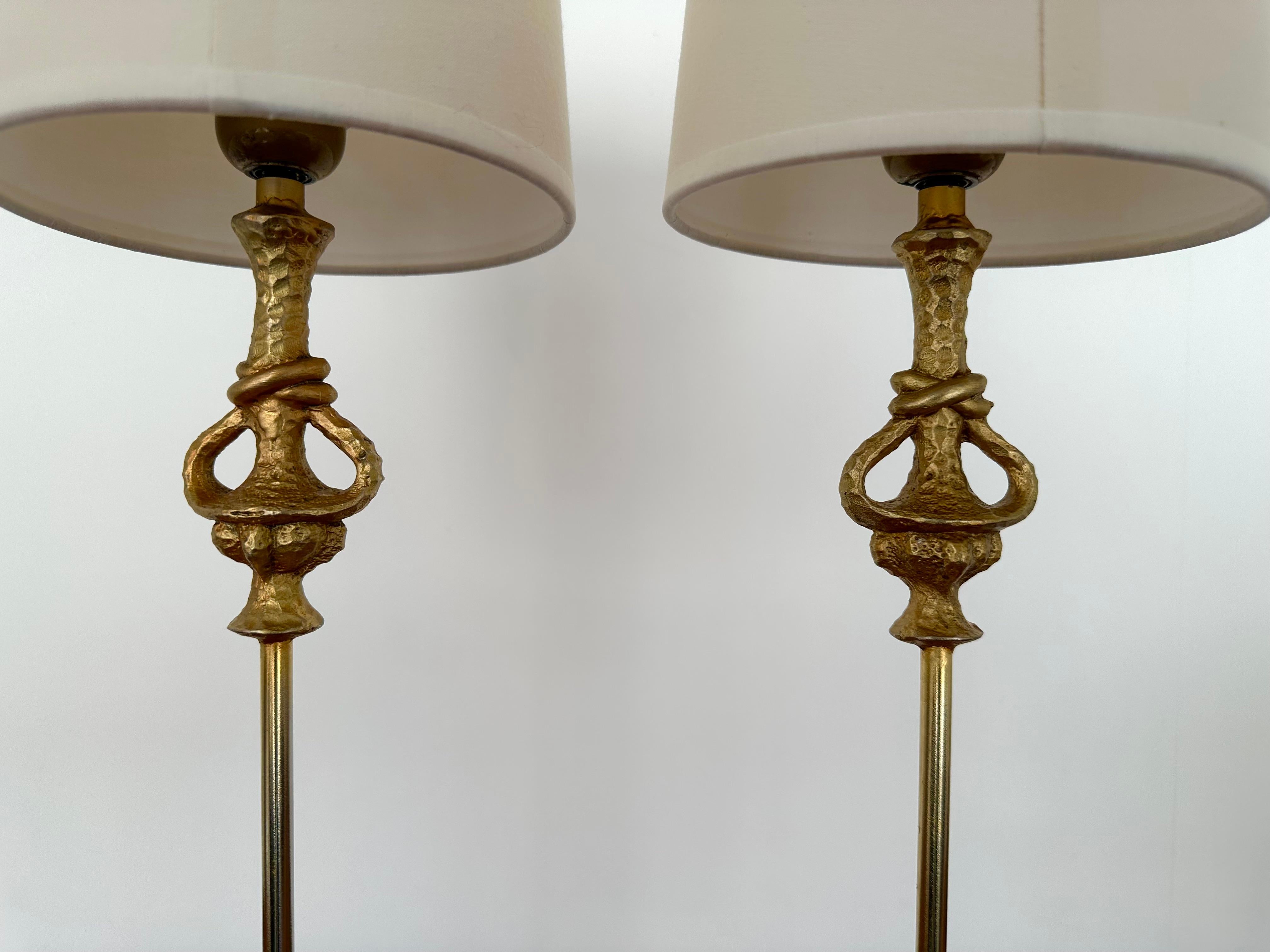 Brutalist Pair of Lamps by Nicola Dewael for Fondica, France, 1990s For Sale