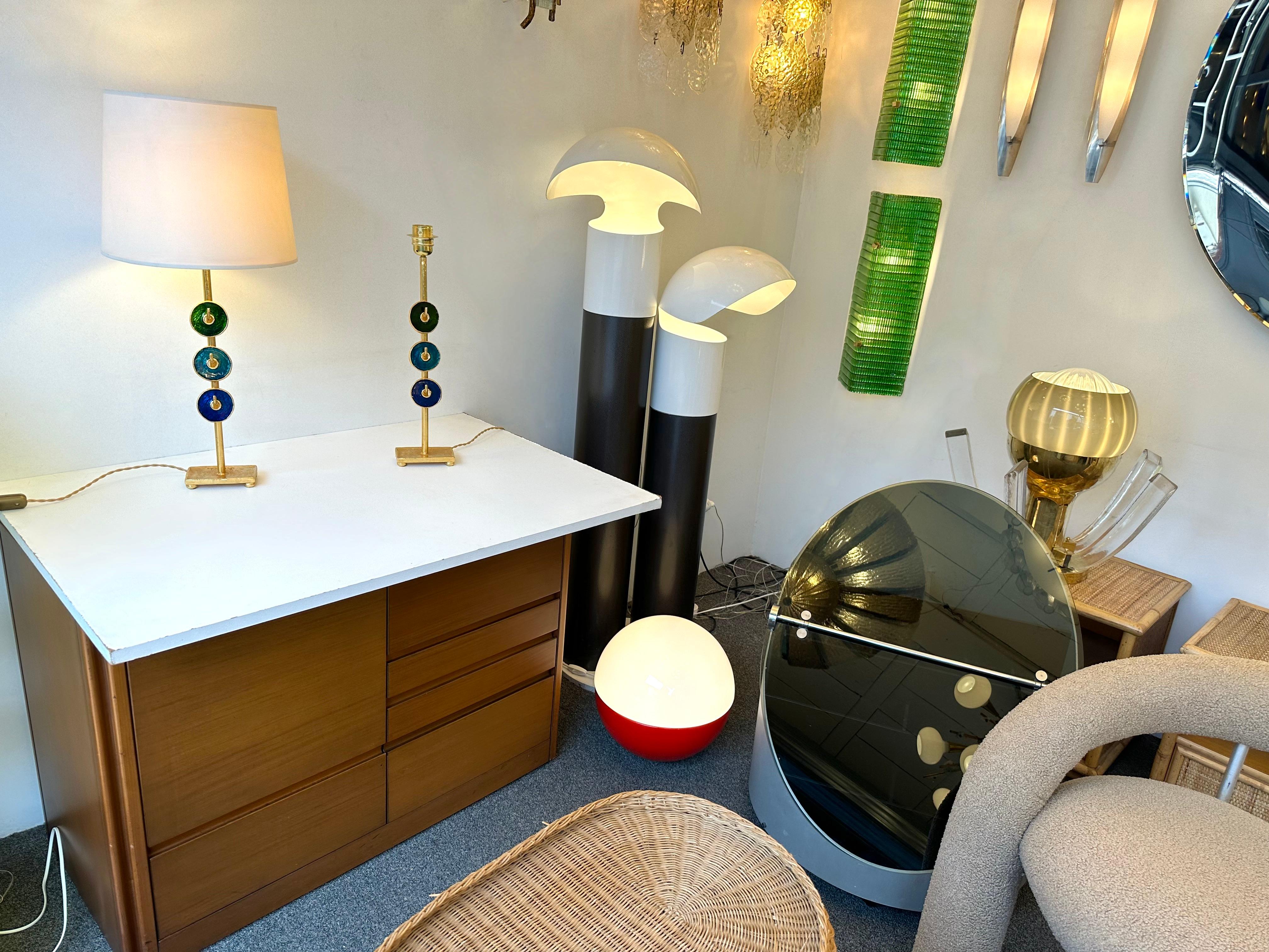 Mid-Century Modern Pair of Lamps by Nicolas Dewael for Fondica, France, 1990s For Sale
