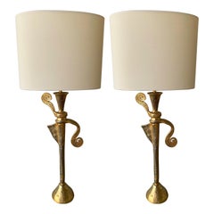 Pair of Lamps by Pierre Casenove for Fondica, France, 1980s