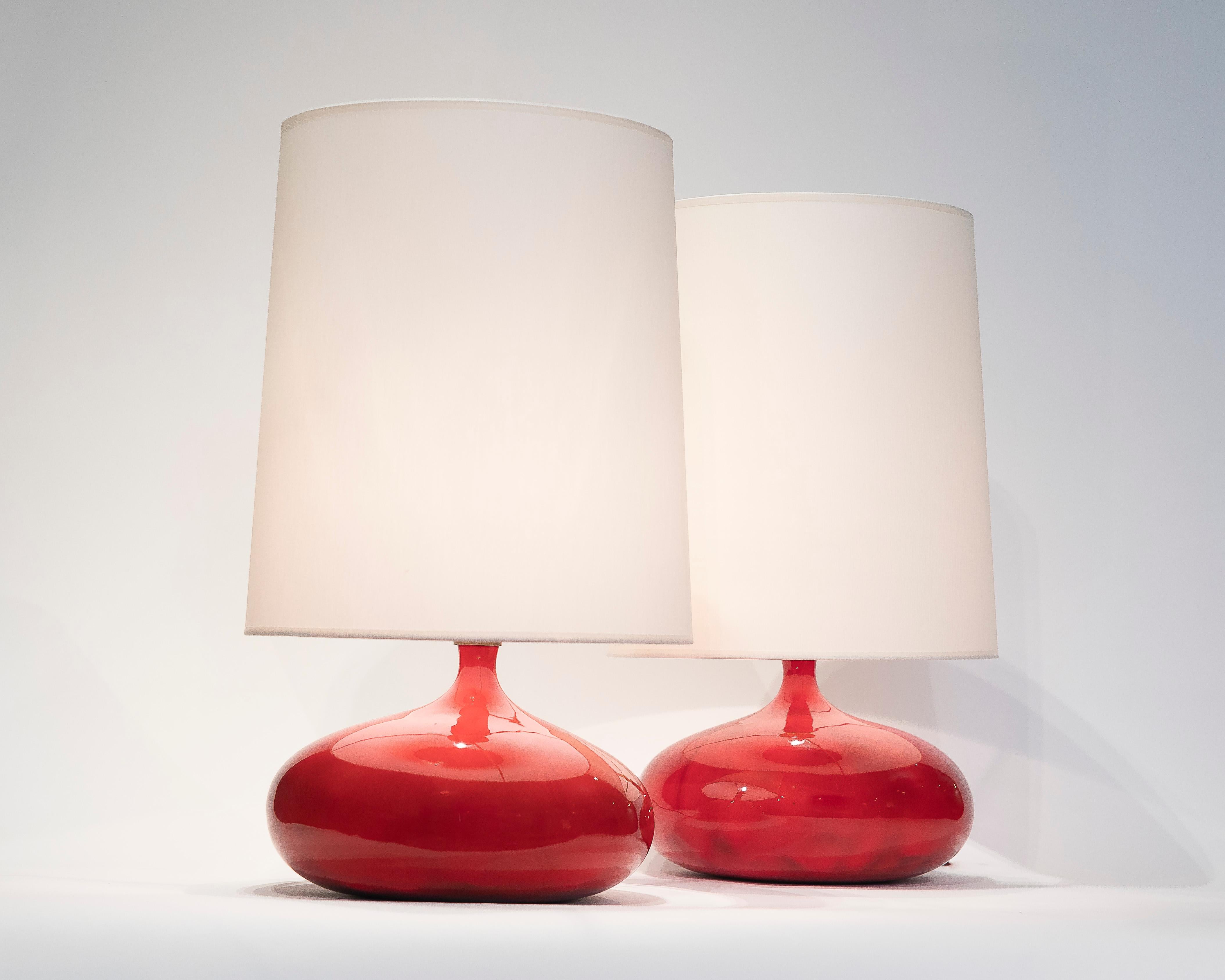 Pair of Lamps by Ruelland In Fair Condition In Paris, FR
