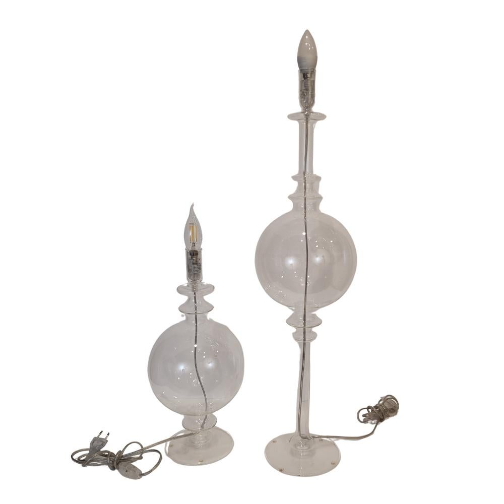 Moderno Coppia di lampade/portacandele, cristallo Roche Bobois, Maison Héritiers in vendita