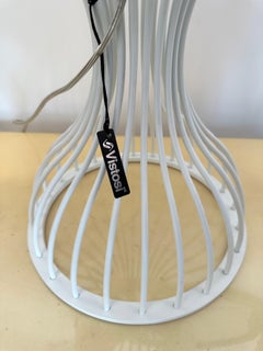 Paire de lampes coupes en verre de Murano et métal blanc de Vistosi, Italie, années 1990