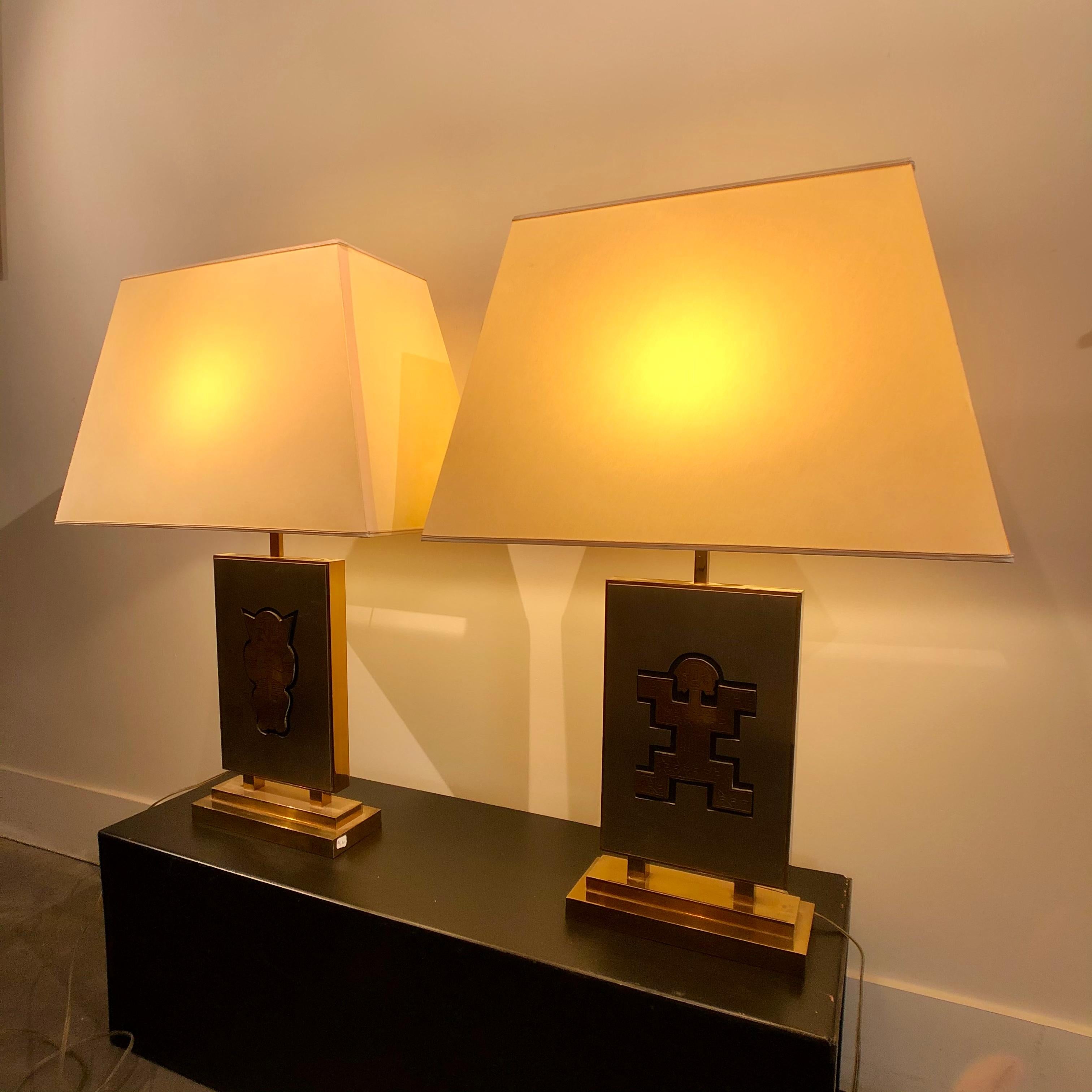 Pair of Lamps In Fair Condition For Sale In Bruxelles, BE