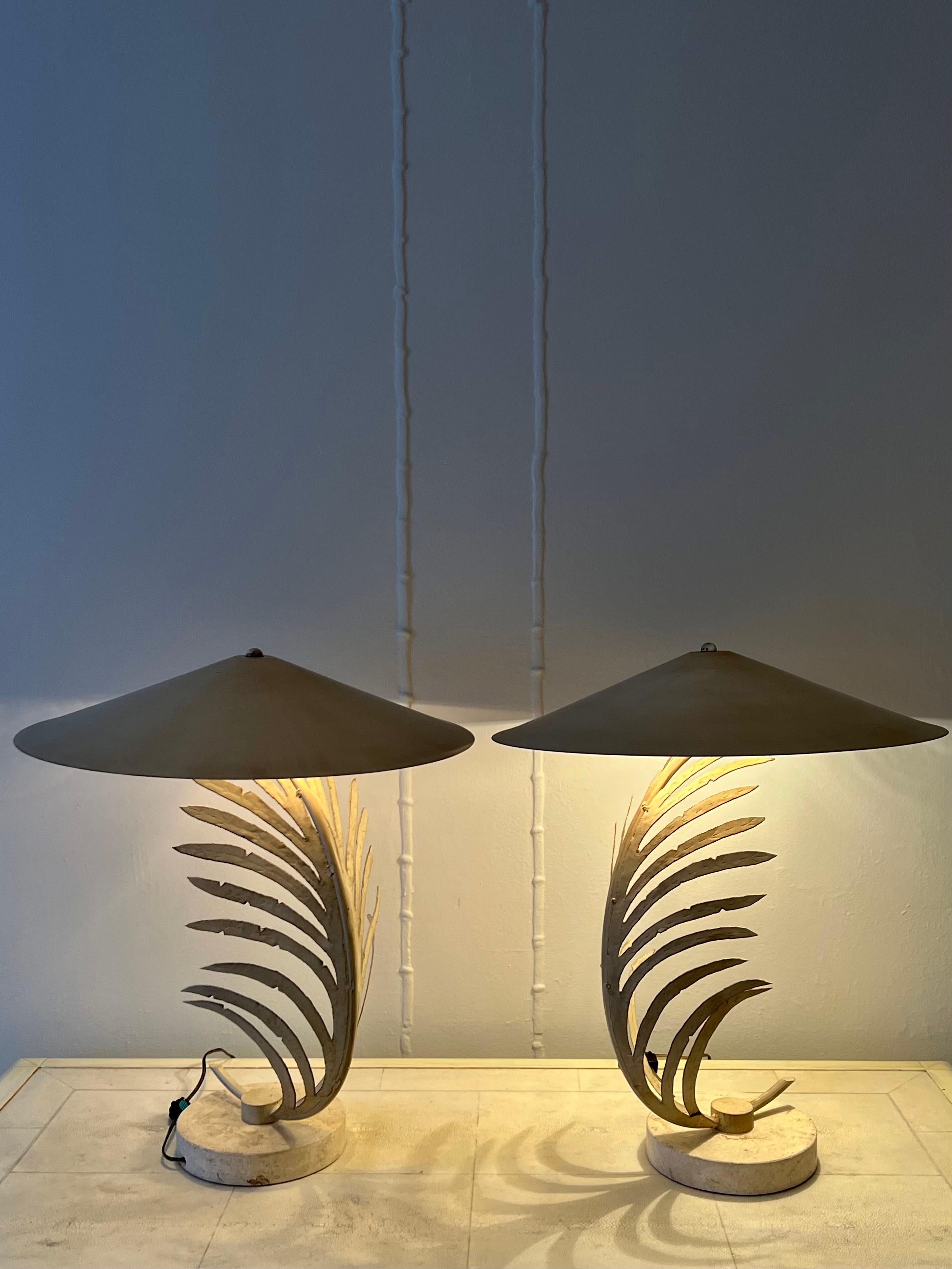20th Century Pair of Michael Taylor Metal Lamps For Sale
