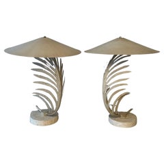 Vintage Pair of Michael Taylor Metal Lamps