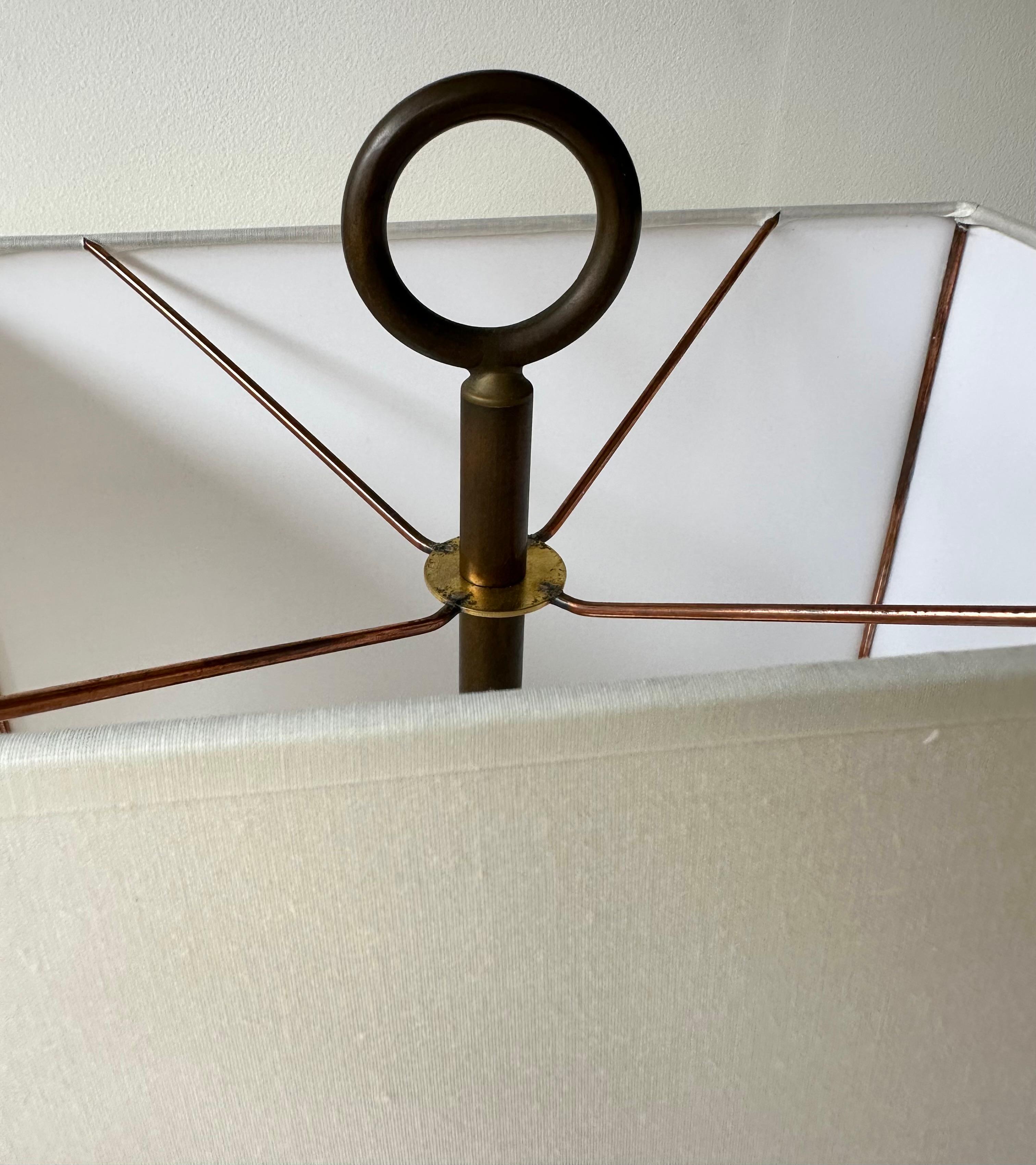 Pair of Lamps  Fractal Resin Inclusion Leaves and Brass, France, 1970s For Sale 3
